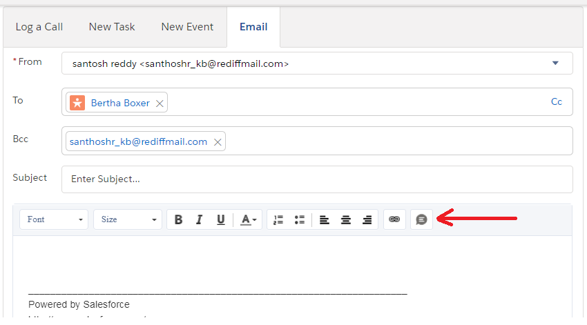 Email Action Toolbar