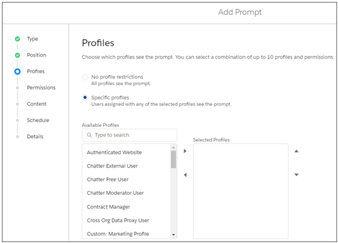 Specify Profiles When Creating Prompts