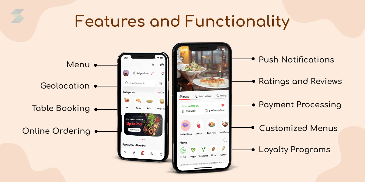 Restaurant App Features and Functionality